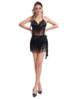 Sequin Fringe Top (Black)
