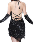 Sequin Tassel Dress Costume (Black)