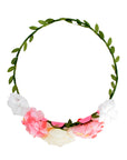 Rose Flower Headband (Pink/White)