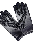 Short Metallic Glove (Black)