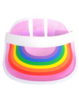 Rainbow Perspex Visor White Rim (Pink)