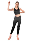 Black Crop Top and Leggings Set