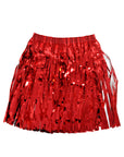 Red Tinsel Fringe Skirt