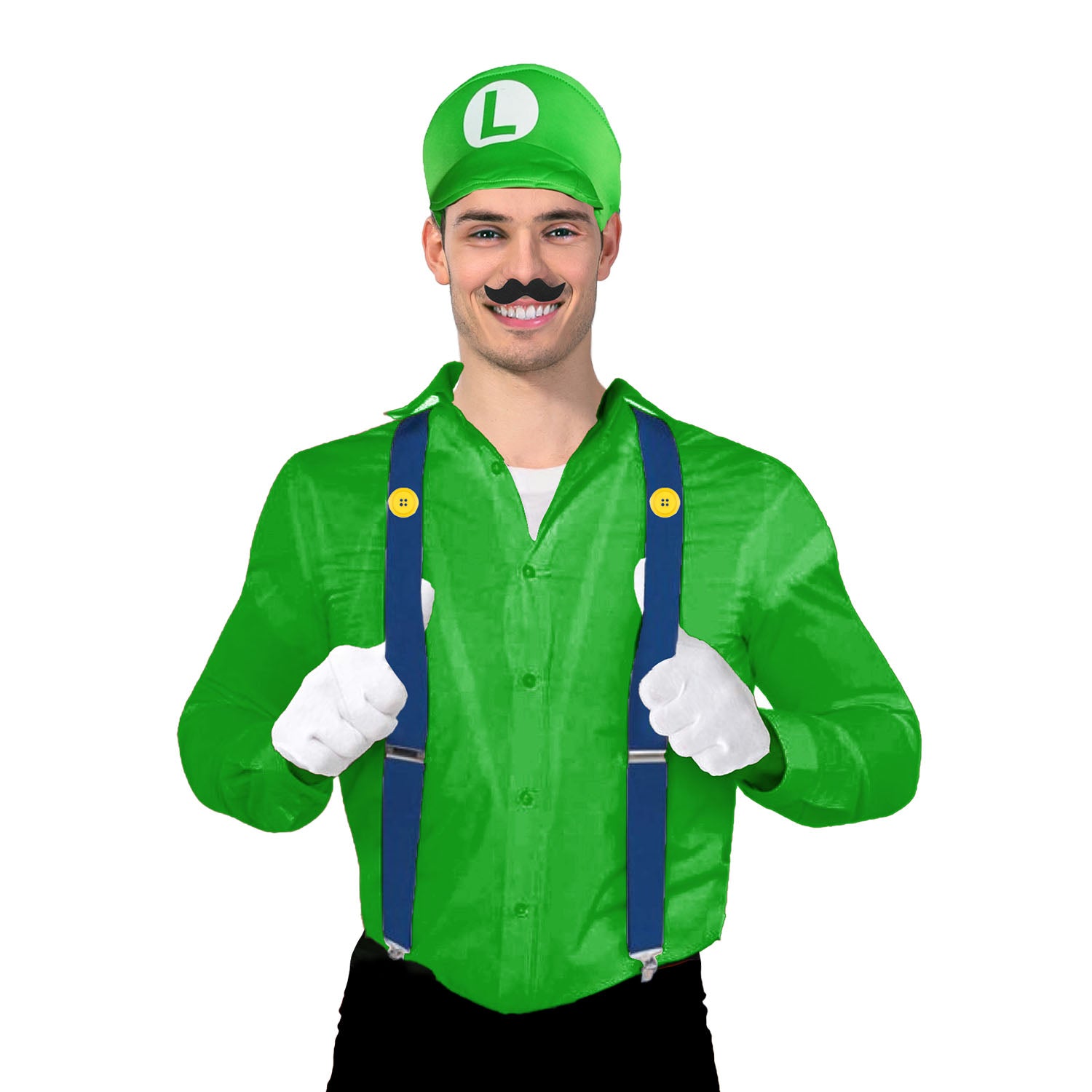 Adult Green Plumber Costume Kit (4pcs Set)