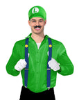 Adult Green Plumber Costume Kit (4pcs Set)