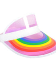 Rainbow Perspex Visor White Rim (Pink)