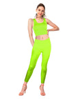 Lime Green Crop Top and Leggings Set