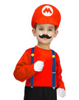 Children Red Plumber Costume Kit (4pcs Set)