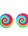 Tie Dye Rainbow Swirl Earrings