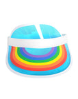 Rainbow Perspex Visor White Rim (Blue)