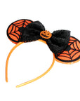 Halloween Pumpkin Web Sequin Bow Headband