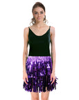 Purple Tinsel Fringe Skirt