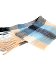 Chunky Check Winter Scarf (Brown and Blue)