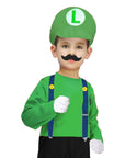 Children Green Plumber Costume Kit (4pcs Set)
