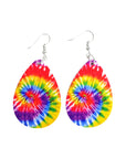 Rainbow Tie Dye Tear Drop Earrings