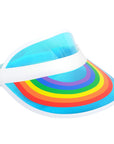 Rainbow Perspex Visor White Rim (Blue)