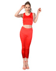 Red Crop Top and Leggings Set