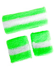 Striped Sweatband & Wristband Set (Green)