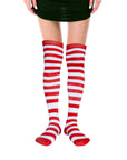 Over Knee Socks (Red/White Stripe)