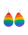 Rainbow Stripe Tear Drop Earrings