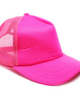 Fluro Pink Half Mesh Baseball Cap