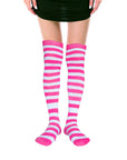 Over Knee Socks (Pink/White Stripe)