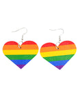 Rainbow Stripe Heart Earrings