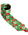 Christmas Long Tie (Green Festive Pattern)