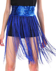 Sequin Belt with Fringe Skirt (Blue)