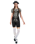 Adult Black Checkered Beer Girl Shorts Costume