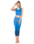 Blue Crop Top and Leggings Set