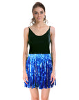 Blue Tinsel Fringe Skirt