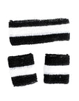 Striped Sweatband & Wristband Set (Black)