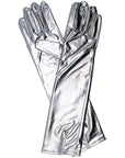 Long Metallic Glove (Silver)