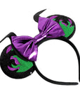 Halloween Horned Sequin Bow Headband
