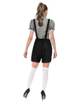 Adult Black Checkered Beer Girl Shorts Costume
