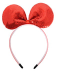 Sequin Bow Headband (Red)