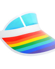 Rainbow Stripe Perspex Visor White Rim (Blue)