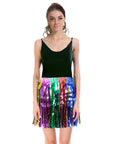 Rainbow Tinsel Fringe Skirt