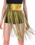 Sequin Belt with Fringe Skirt (Gold)