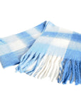 Chunky Check Winter Scarf (Blue)