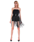 Sequin Belt with Fringe Skirt (Black)