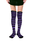 Over Knee Socks (Purple/Black Stripe)
