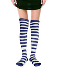 Over Knee Socks (Navy Blue/White Stripe)