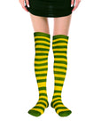 Over Knee Socks (Yellow/Green Stripe)