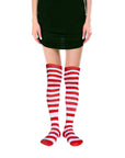 Over Knee Socks (Red/White Stripe)