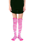 Over Knee Socks (Pink/White Stripe)