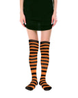 Over Knee Socks (Orange/Black Stripe)
