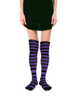Over Knee Socks (Purple/Black Stripe)