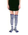 Over Knee Socks (Navy Blue/White Stripe)